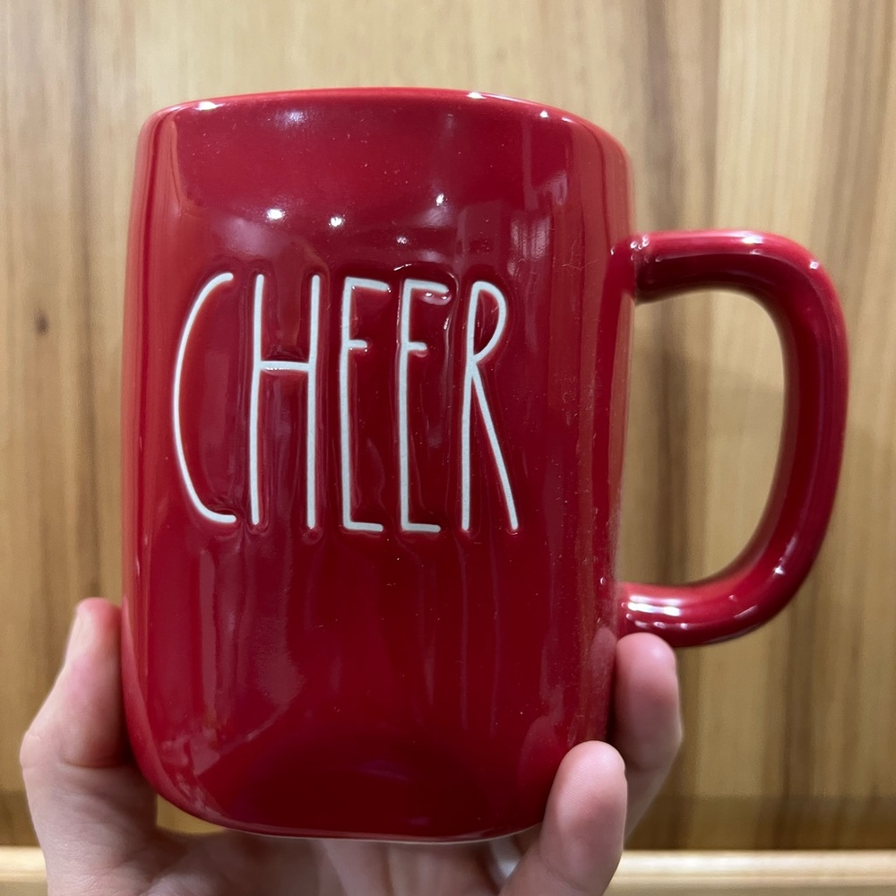 Rae Dunn Red 'CHEER' Ceramic Mug